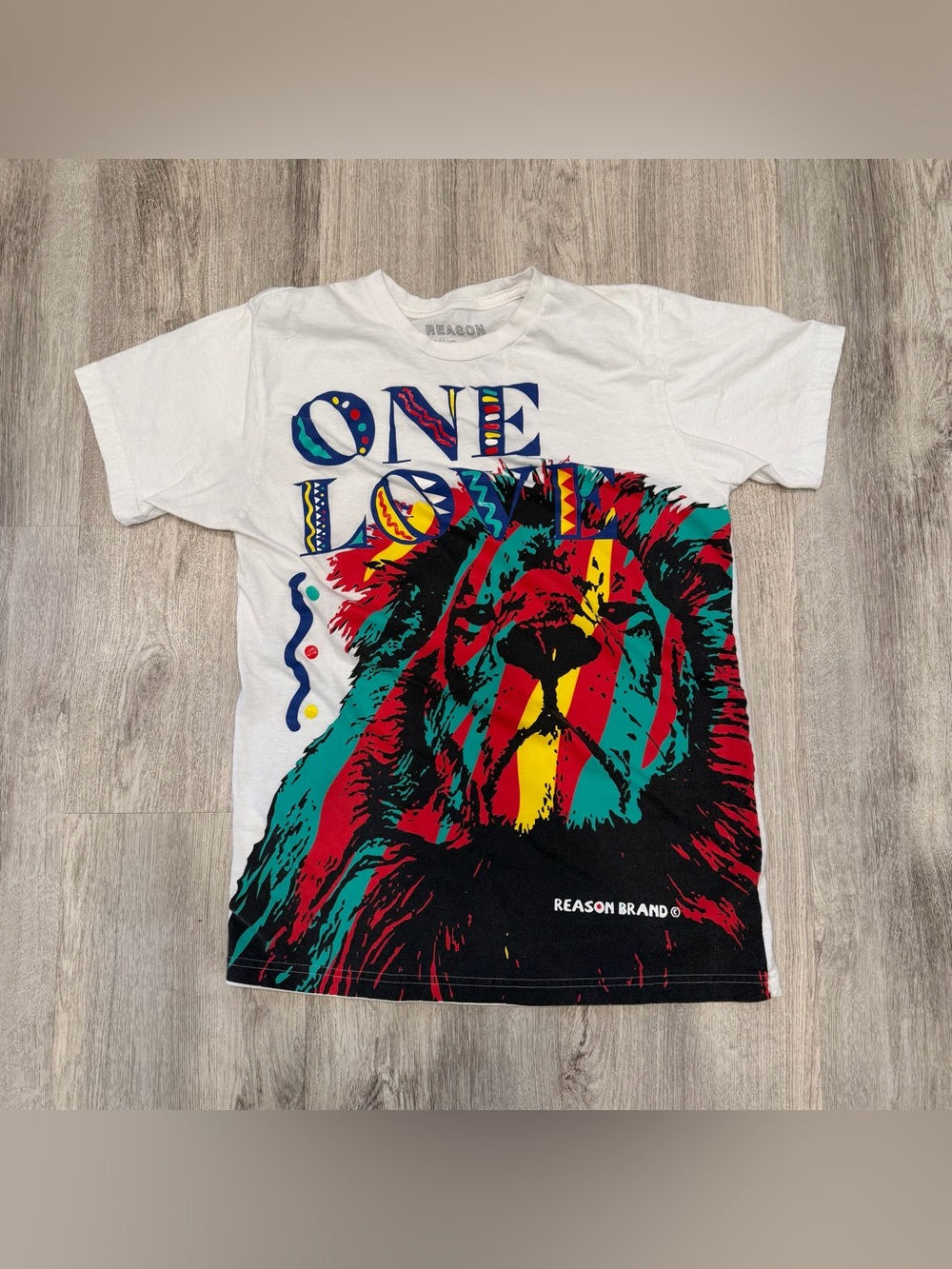 Reason Brand Lion Graphic Tee “One Love” Size M